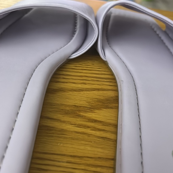 ☁️ Franco Sarto Womens Lavender Leather Square Toe Slide Sandals Shoes - Picture 5 of 8